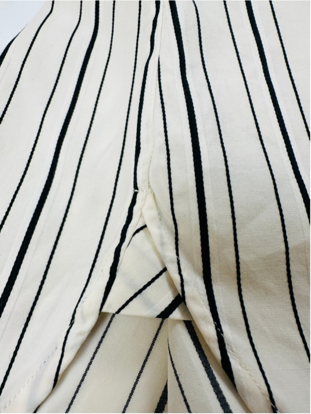 Ralph Lauren Women’s Black Ivory Stripe Cotton Puff Sleeve Button Down Shirt 10 - Picture 14 of 14